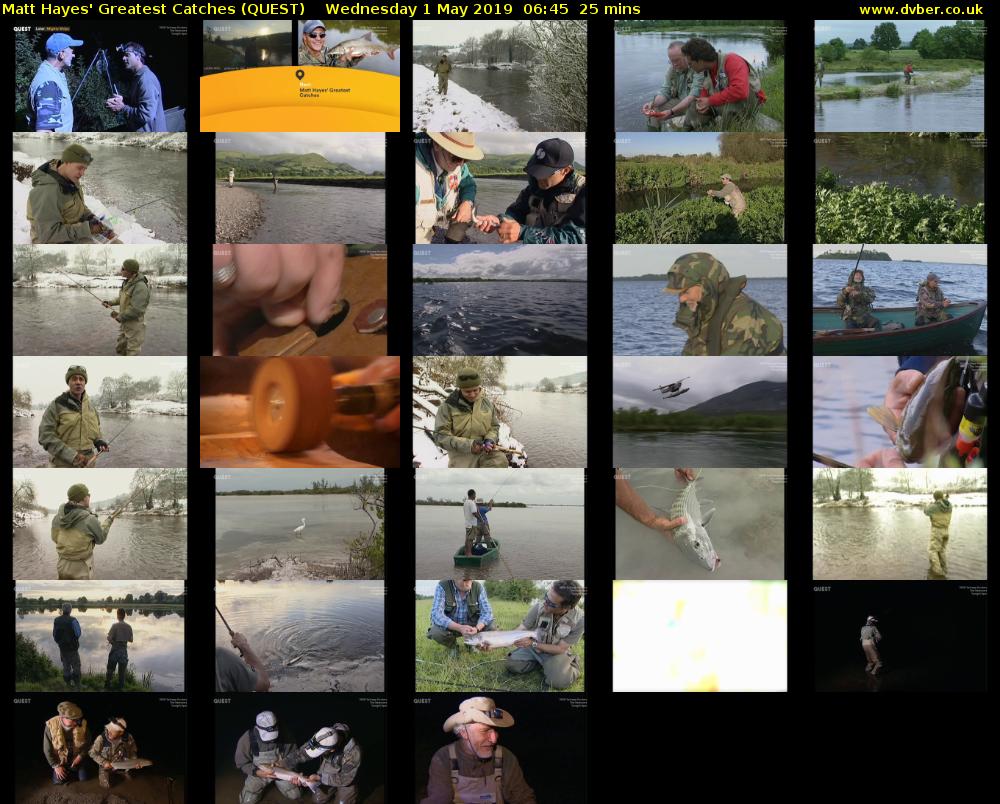 Matt Hayes' Greatest Catches (QUEST) Wednesday 1 May 2019 06:45 - 07:10