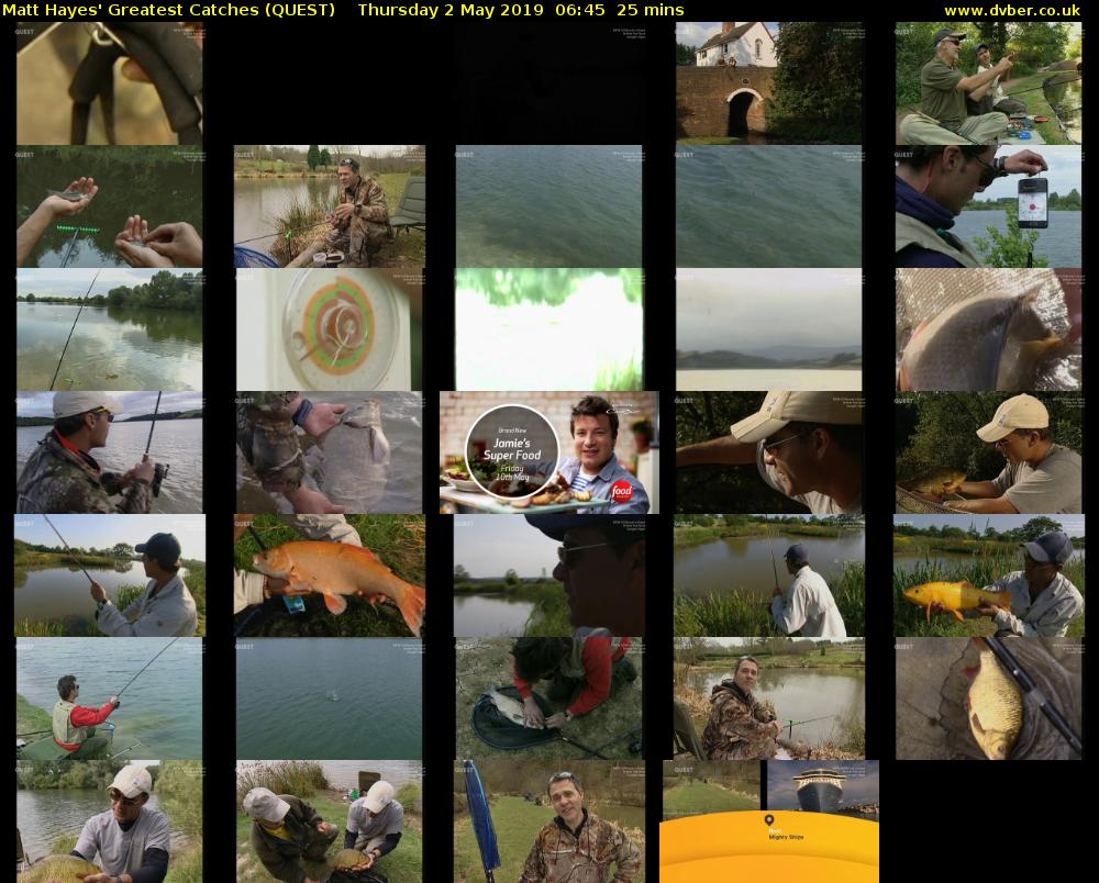 Matt Hayes' Greatest Catches (QUEST) Thursday 2 May 2019 06:45 - 07:10