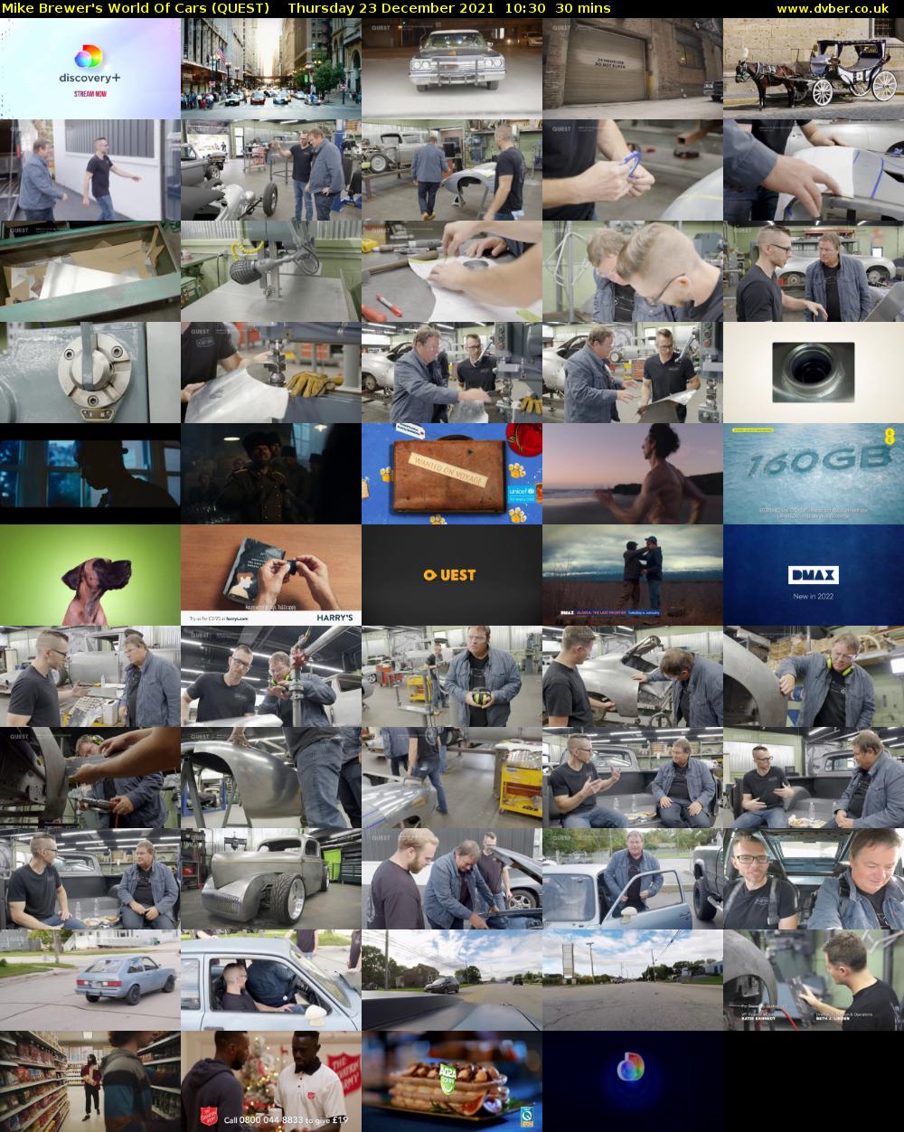 Mike Brewer's World Of Cars (QUEST) Thursday 23 December 2021 10:30 - 11:00