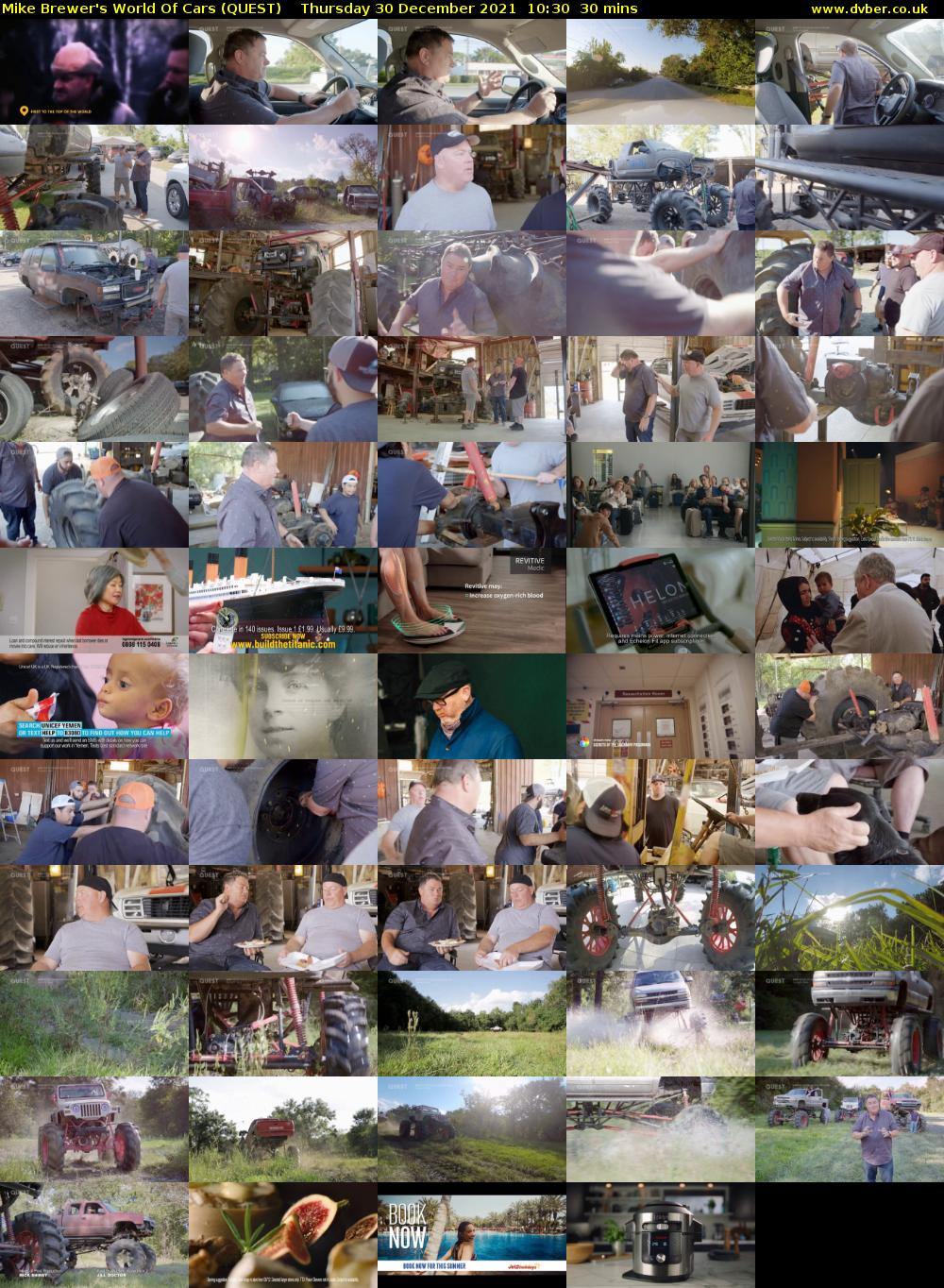 Mike Brewer's World Of Cars (QUEST) Thursday 30 December 2021 10:30 - 11:00