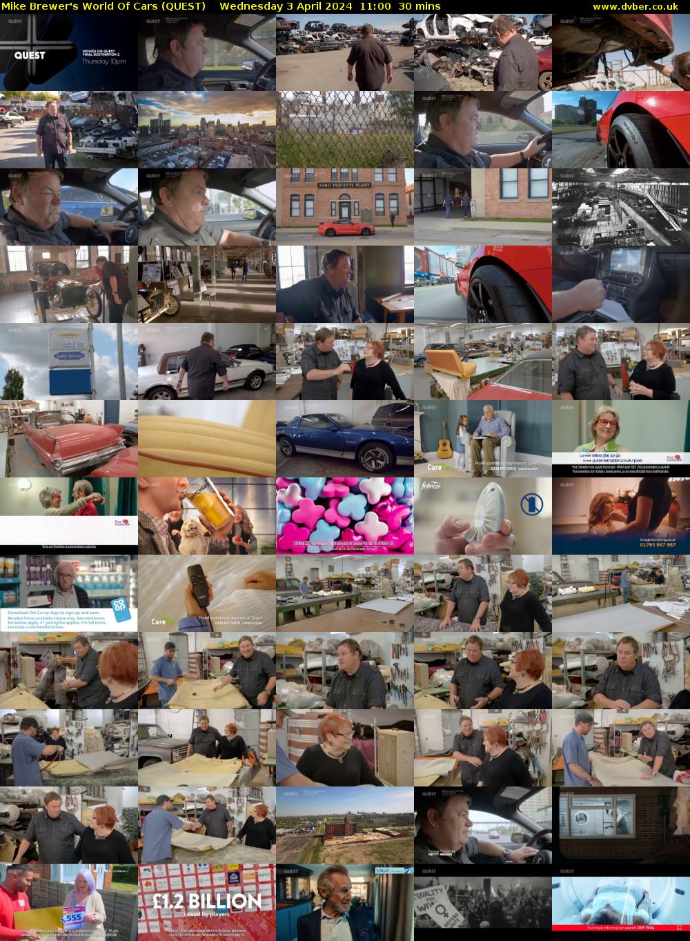 Mike Brewer's World Of Cars (QUEST) Wednesday 3 April 2024 11:00 - 11:30