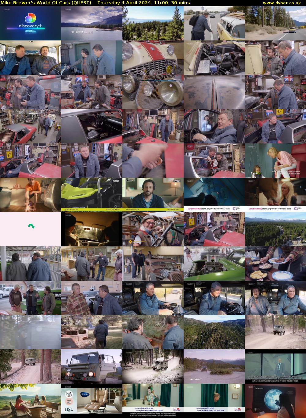 Mike Brewer's World Of Cars (QUEST) Thursday 4 April 2024 11:00 - 11:30