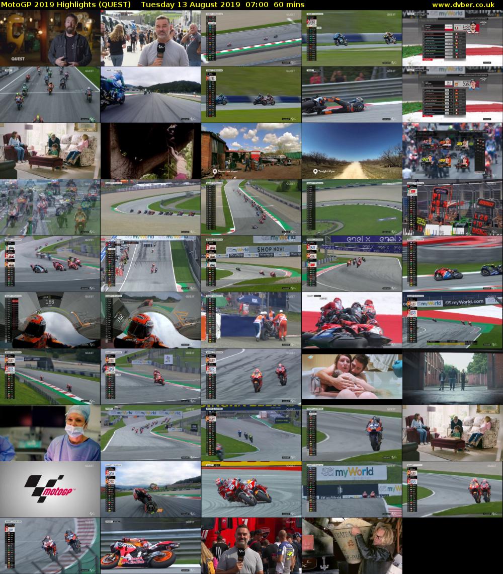 MotoGP 2019 Highlights (QUEST) Tuesday 13 August 2019 07:00 - 08:00