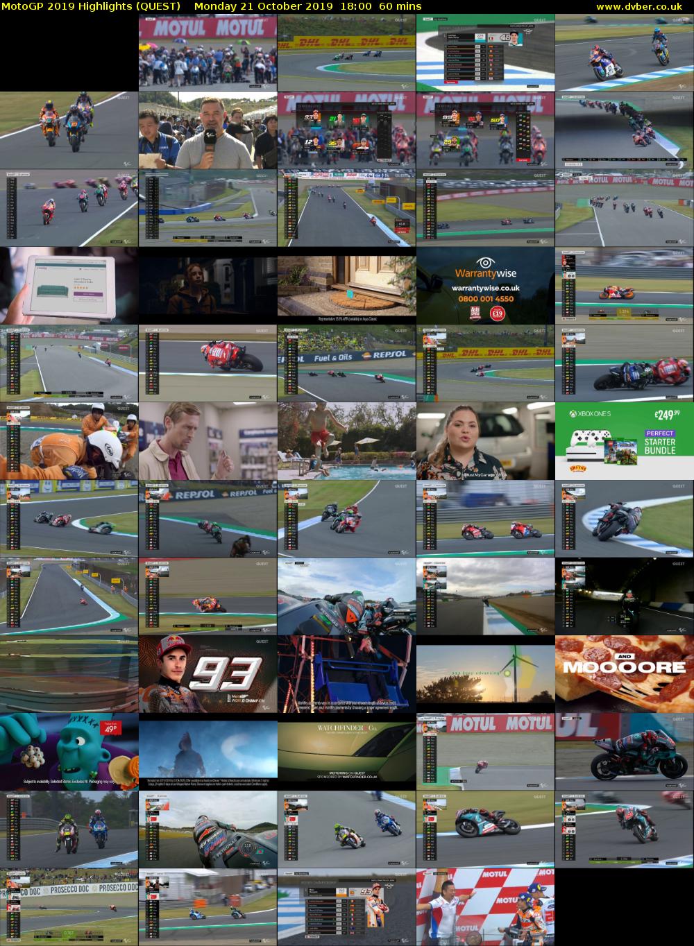 MotoGP 2019 Highlights (QUEST) Monday 21 October 2019 18:00 - 19:00