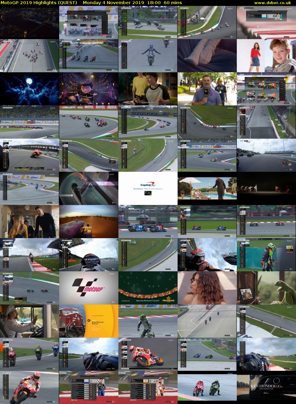 MotoGP 2019 Highlights (QUEST) Monday 4 November 2019 18:00 - 19:00