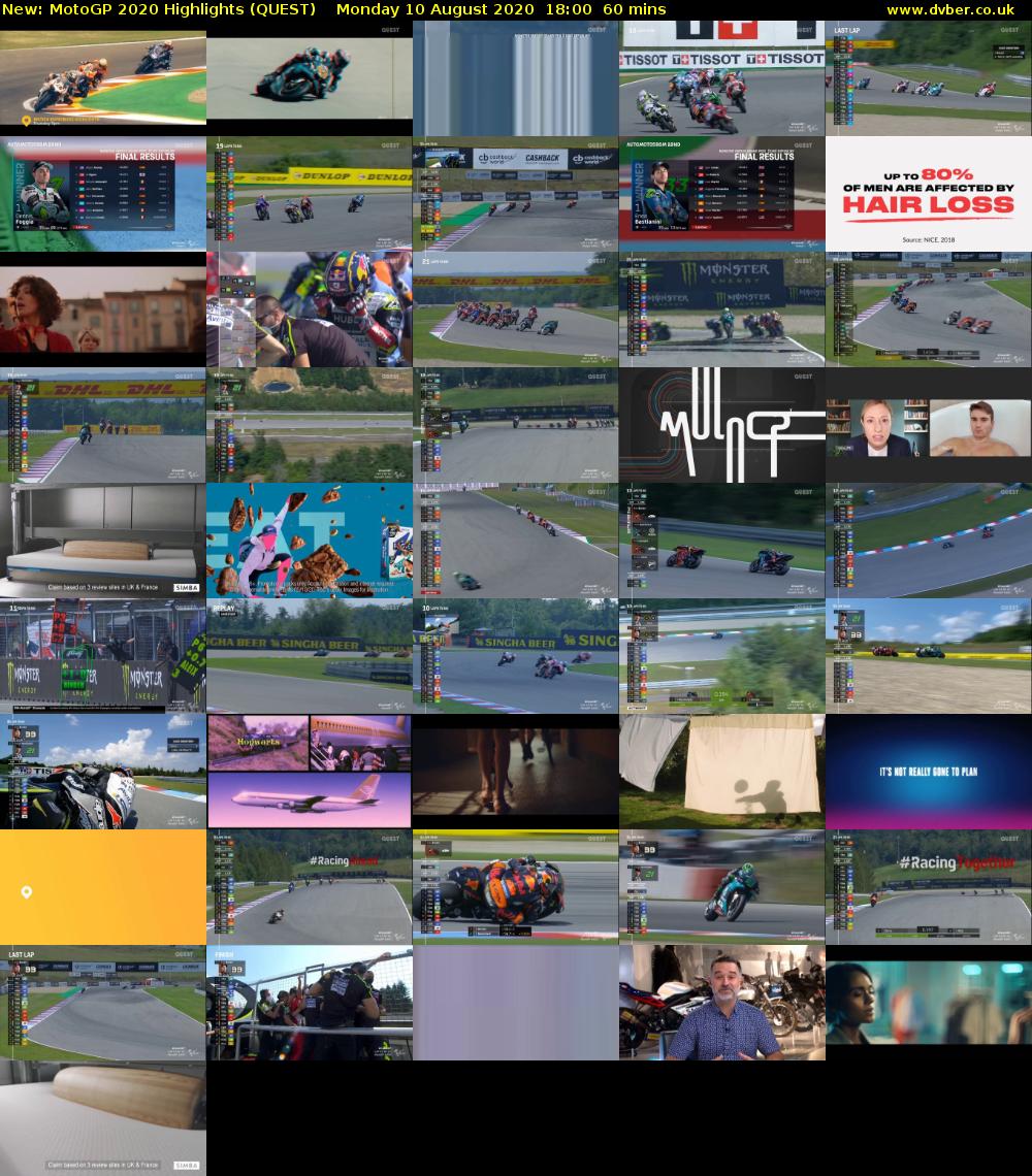 MotoGP 2020 Highlights (QUEST) Monday 10 August 2020 18:00 - 19:00