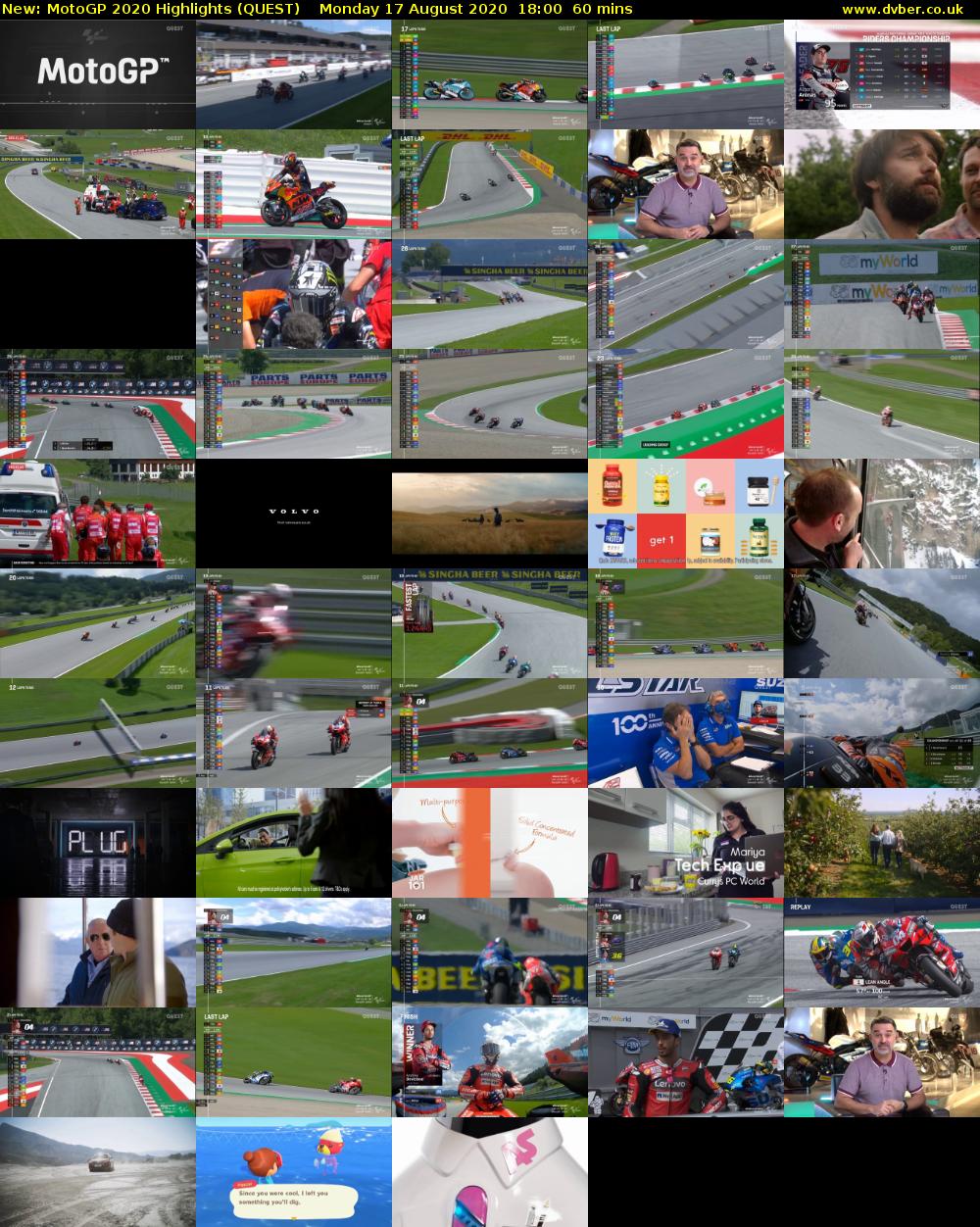 MotoGP 2020 Highlights (QUEST) Monday 17 August 2020 18:00 - 19:00