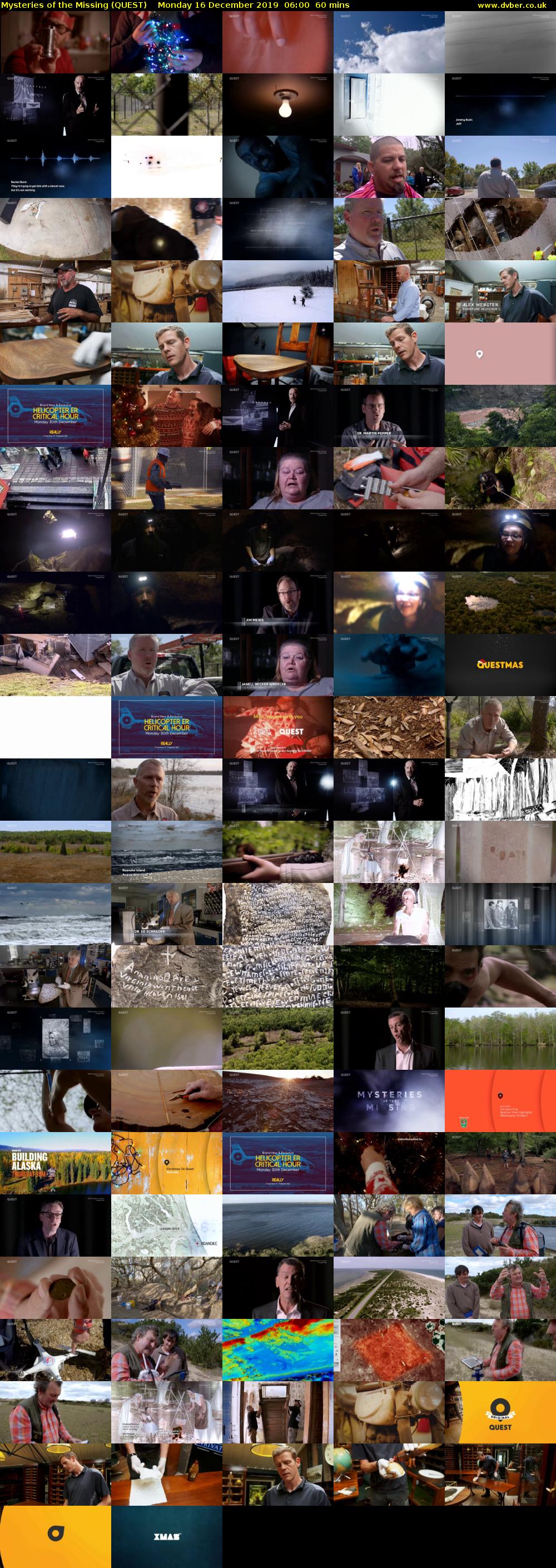 Mysteries of the Missing (QUEST) Monday 16 December 2019 06:00 - 07:00