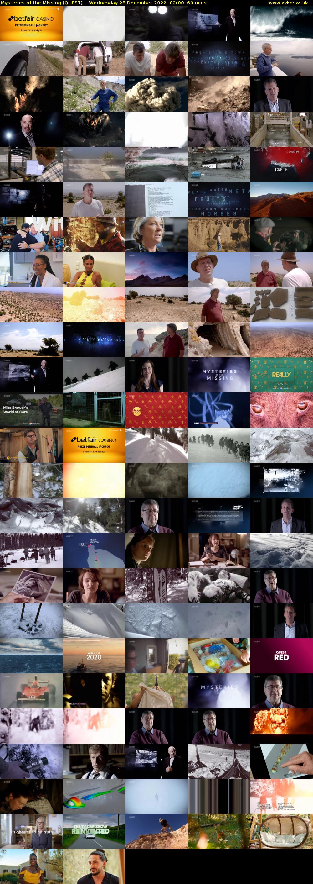 Mysteries of the Missing (QUEST) Wednesday 28 December 2022 02:00 - 03:00