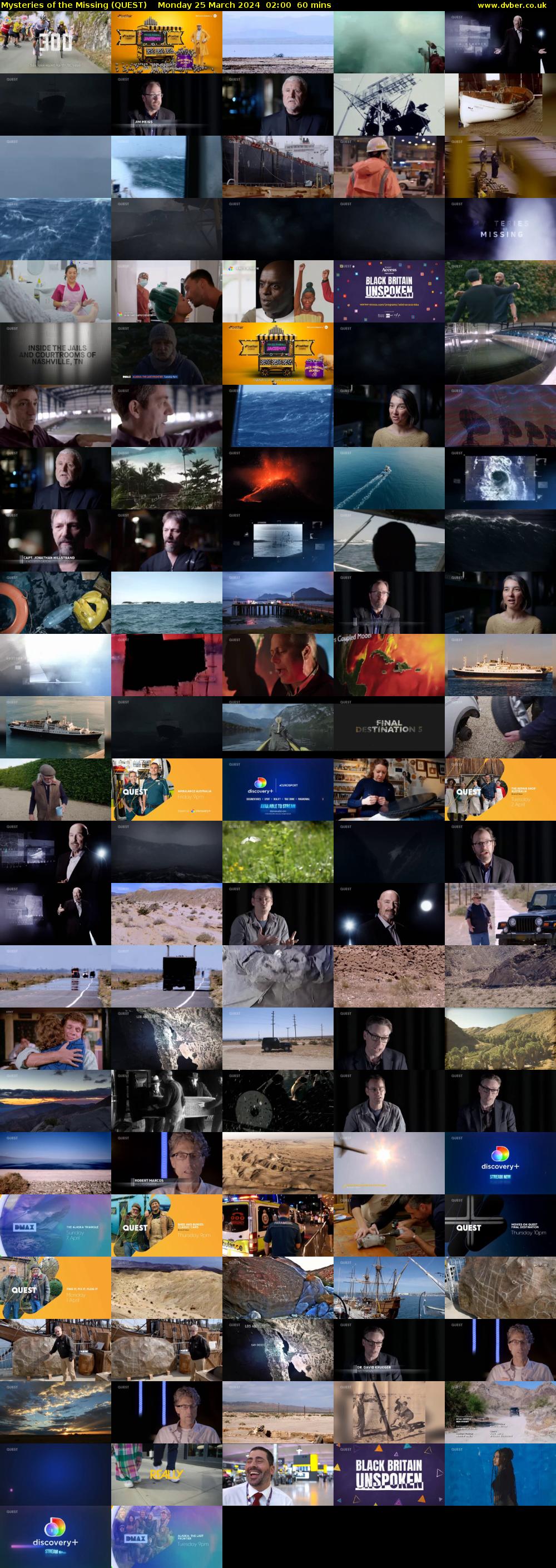 Mysteries of the Missing (QUEST) Monday 25 March 2024 02:00 - 03:00