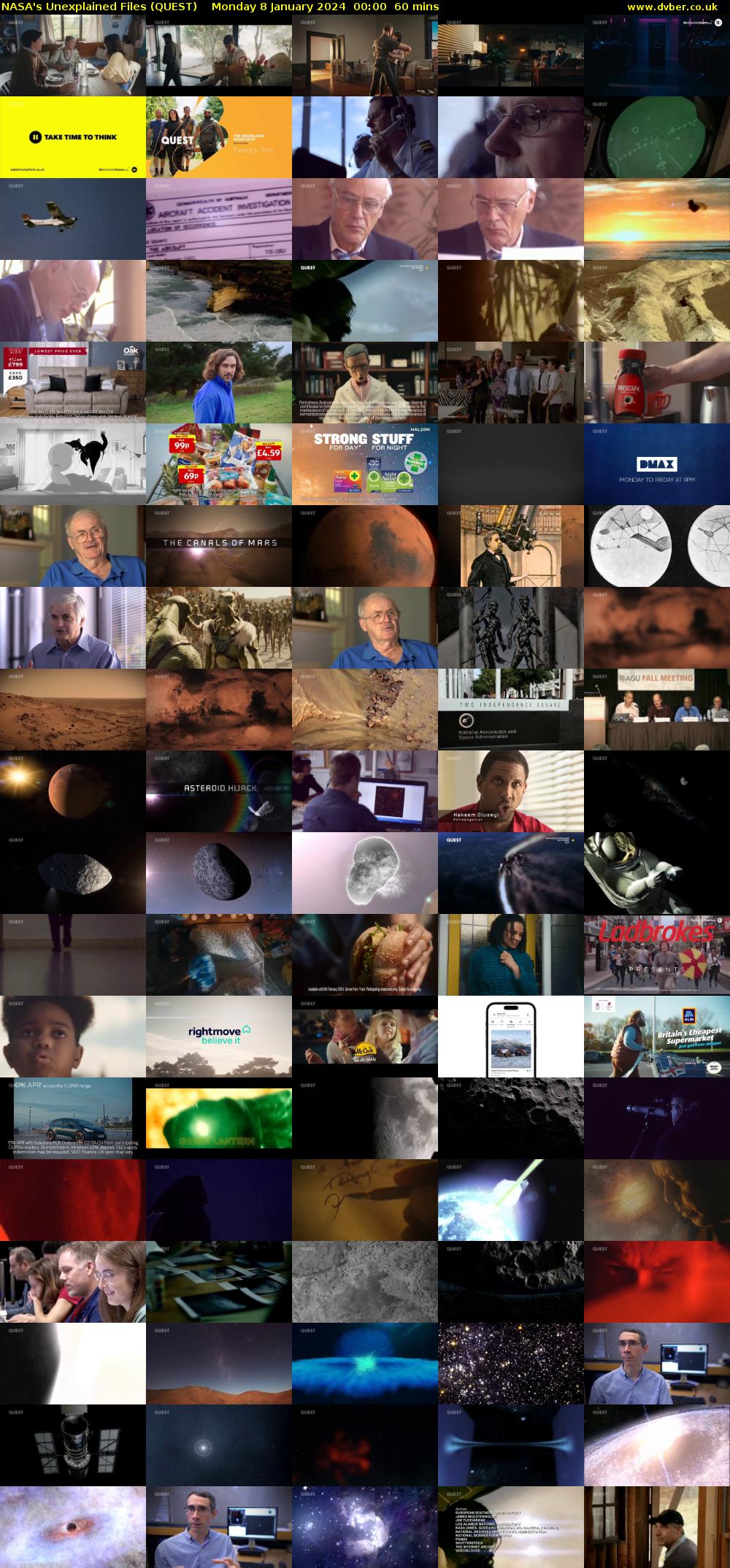 NASA's Unexplained Files (QUEST) Monday 8 January 2024 00:00 - 01:00