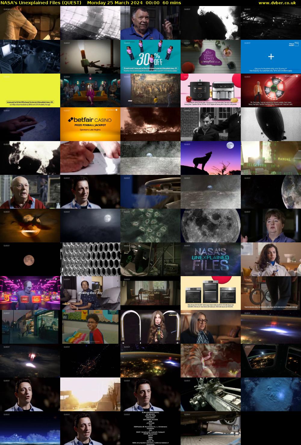 NASA's Unexplained Files (QUEST) Monday 25 March 2024 00:00 - 01:00