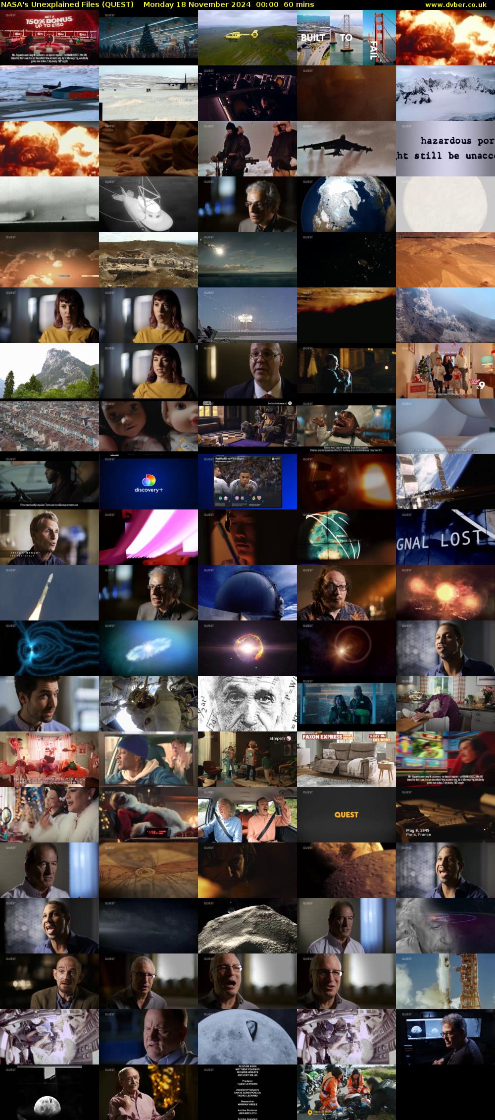 NASA's Unexplained Files (QUEST) Monday 18 November 2024 00:00 - 01:00