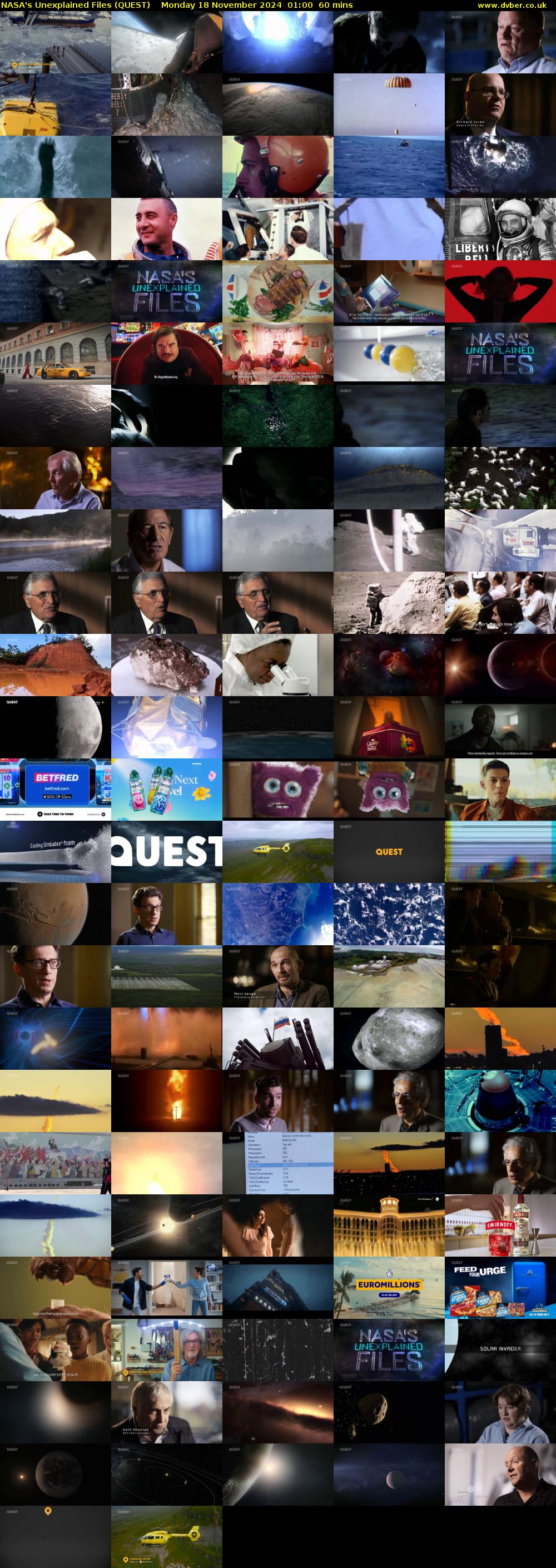 NASA's Unexplained Files (QUEST) Monday 18 November 2024 01:00 - 02:00