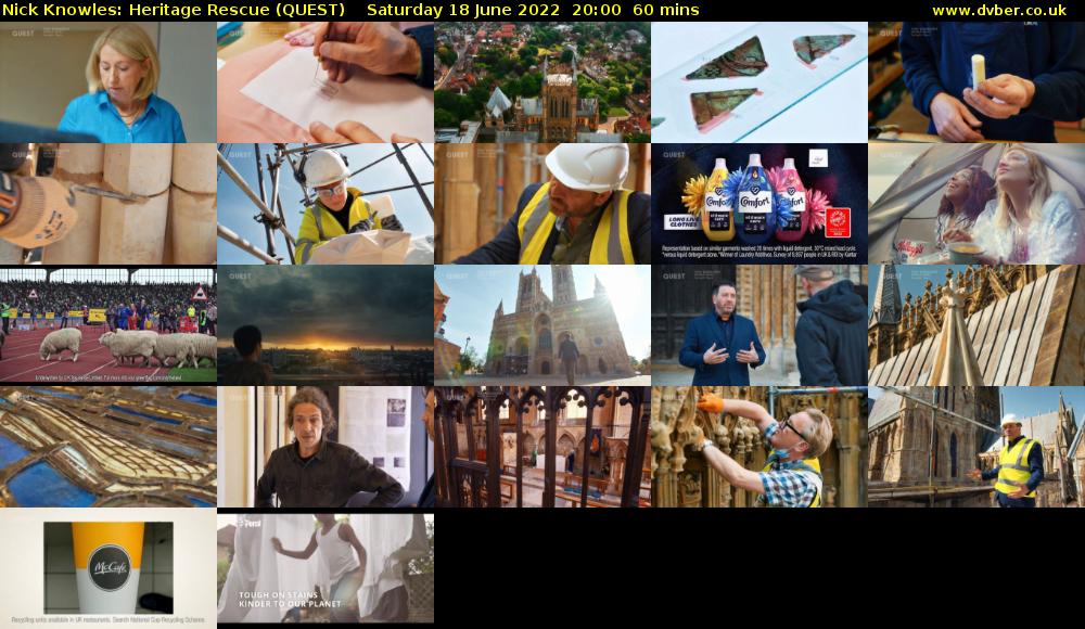 Nick Knowles: Heritage Rescue (QUEST) Saturday 18 June 2022 20:00 - 21:00