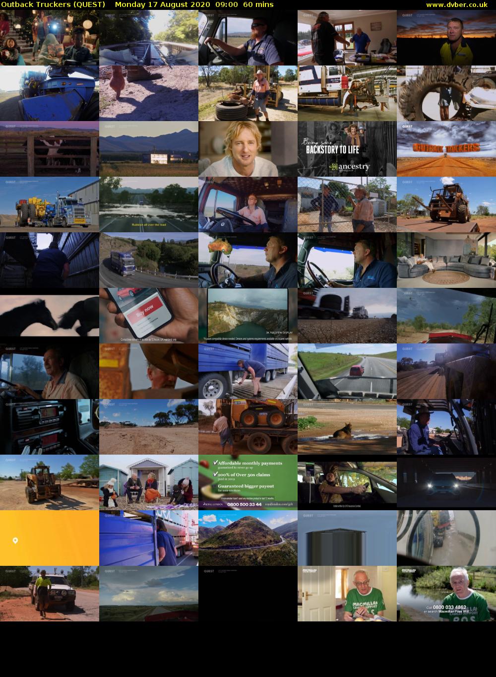 Outback Truckers (QUEST) Monday 17 August 2020 09:00 - 10:00