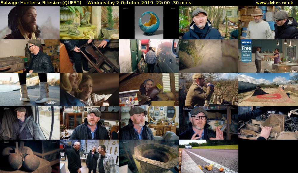 Salvage Hunters: Bitesize (QUEST) Wednesday 2 October 2019 22:00 - 22:30