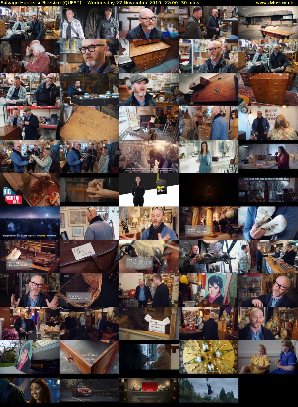 Salvage Hunters: Bitesize (QUEST) Wednesday 27 November 2019 22:00 - 22:30