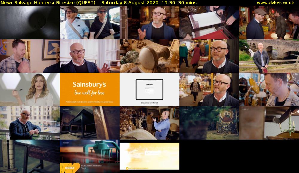 Salvage Hunters: Bitesize (QUEST) Saturday 8 August 2020 19:30 - 20:00