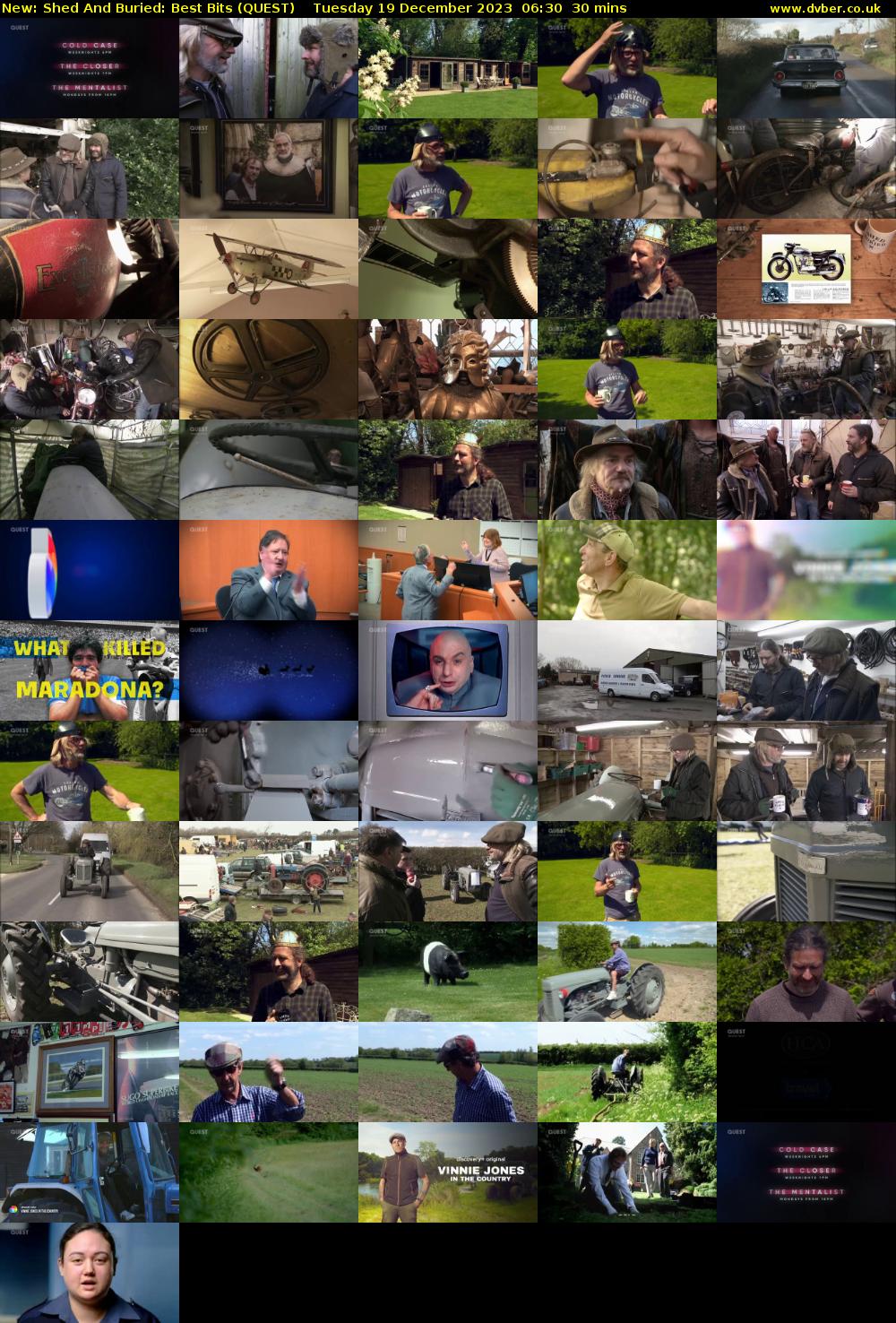 Shed And Buried: Best Bits (QUEST) Tuesday 19 December 2023 06:30 - 07:00