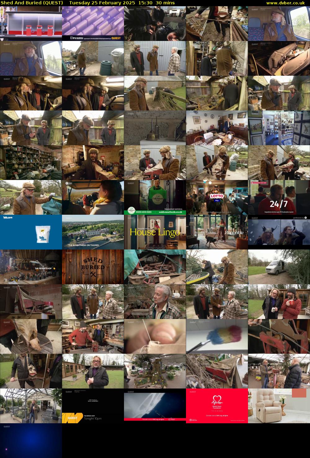 Shed And Buried (QUEST) Tuesday 25 February 2025 15:30 - 16:00