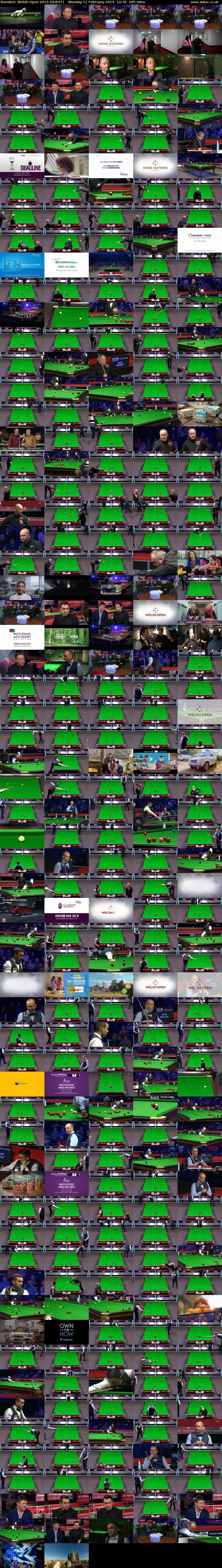 Snooker: Welsh Open 2019 (QUEST) Monday 11 February 2019 12:45 - 17:30