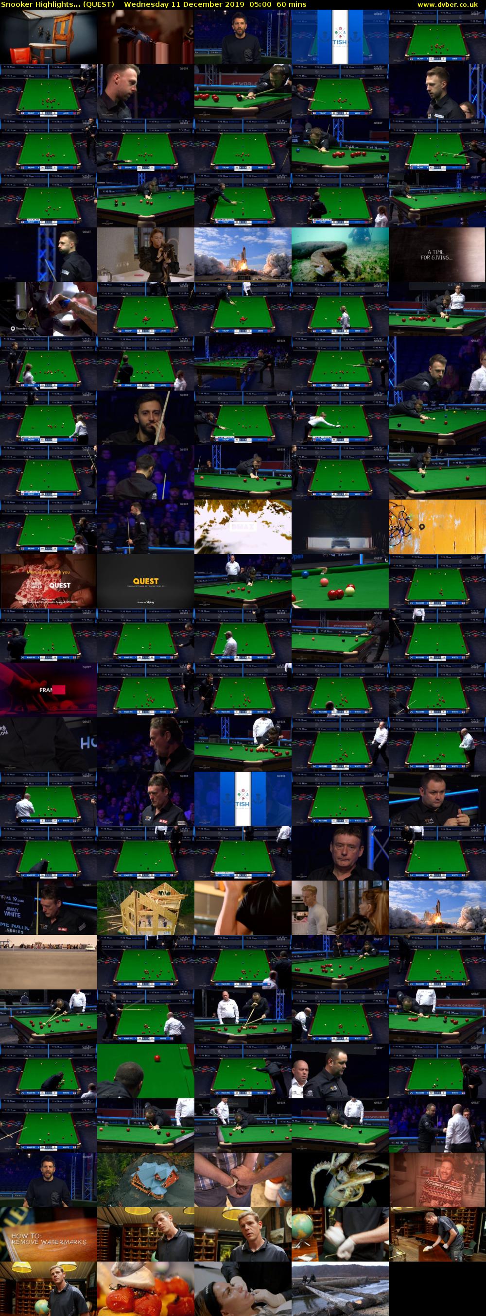 Snooker Highlights... (QUEST) Wednesday 11 December 2019 05:00 - 06:00