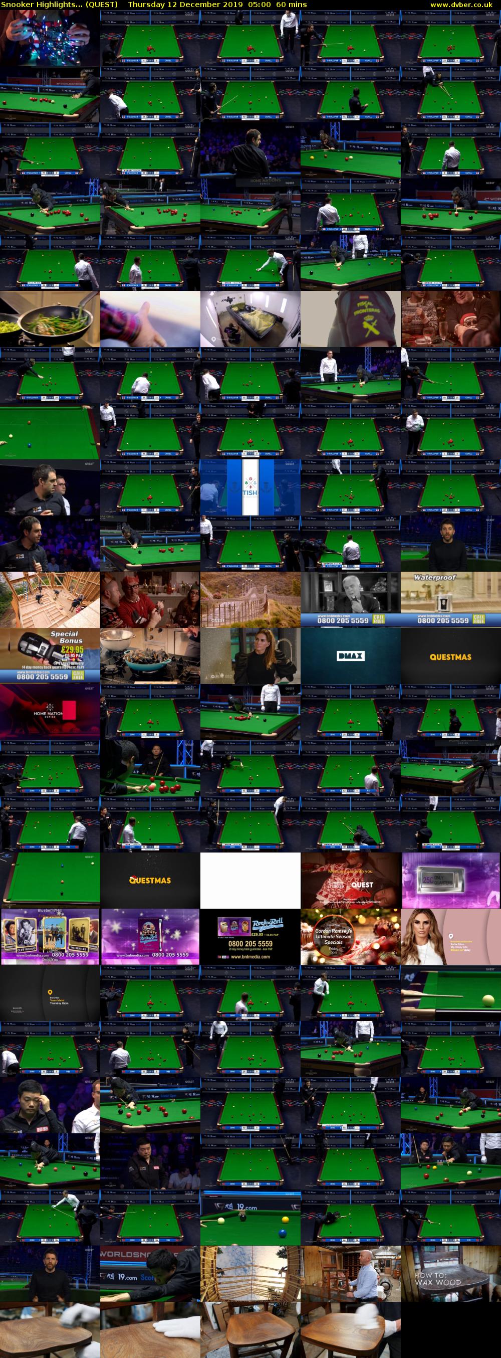Snooker Highlights... (QUEST) Thursday 12 December 2019 05:00 - 06:00