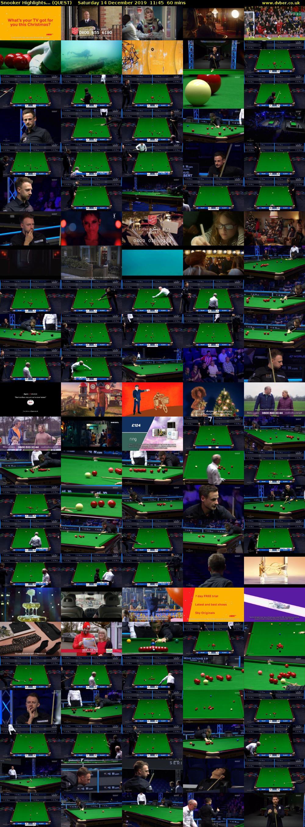 Snooker Highlights... (QUEST) Saturday 14 December 2019 11:45 - 12:45