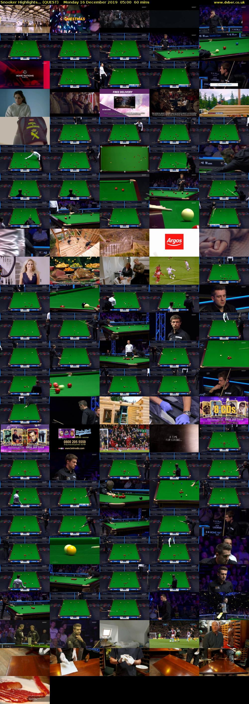 Snooker Highlights... (QUEST) Monday 16 December 2019 05:00 - 06:00