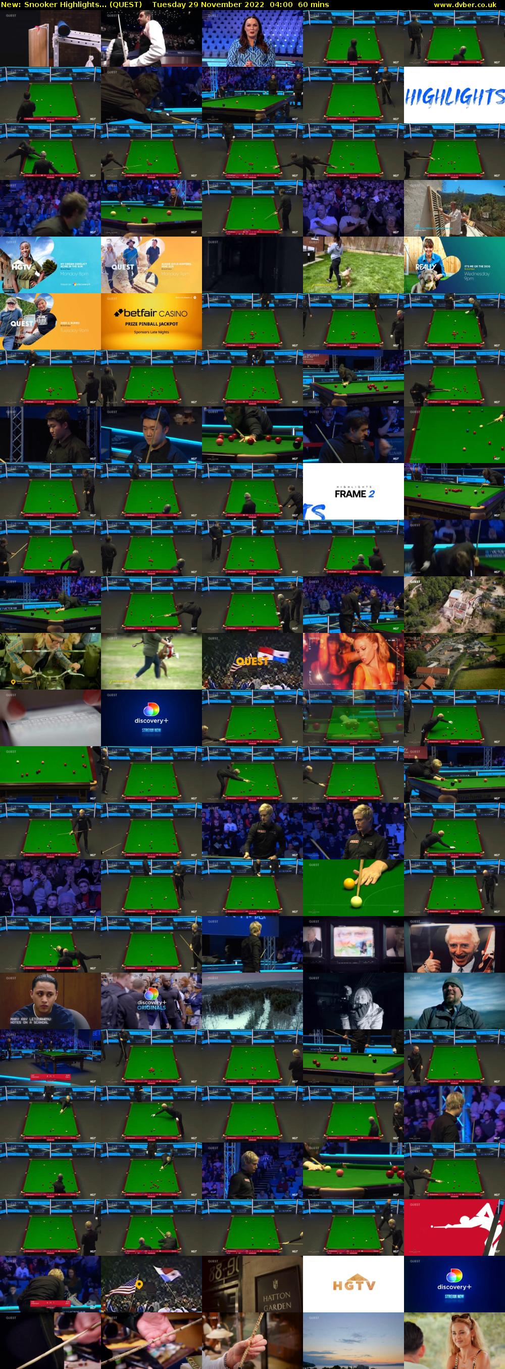 Snooker Highlights... (QUEST) Tuesday 29 November 2022 04:00 - 05:00
