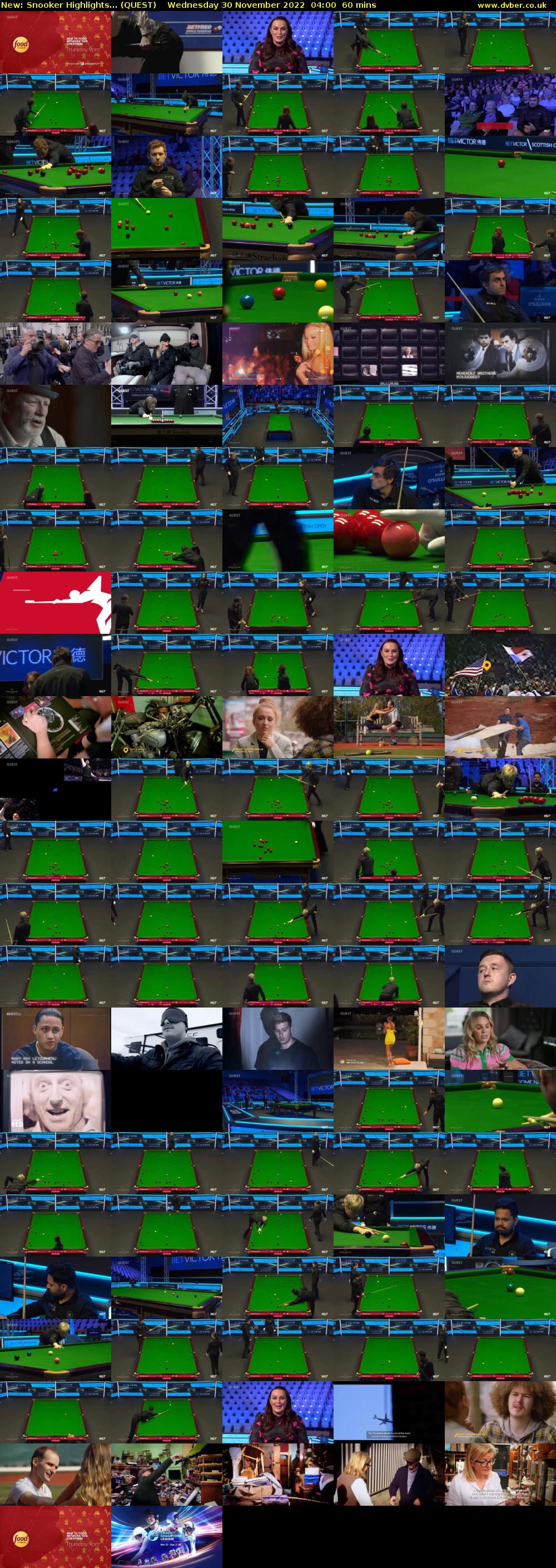 Snooker Highlights... (QUEST) Wednesday 30 November 2022 04:00 - 05:00