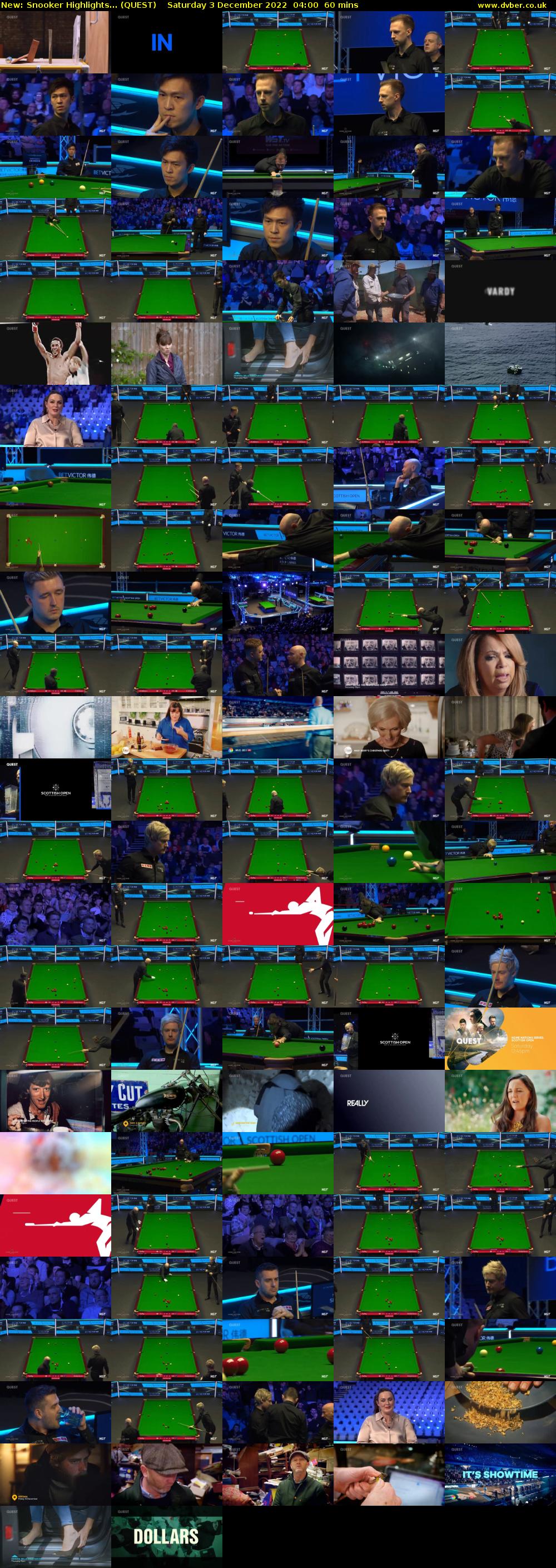 Snooker Highlights... (QUEST) Saturday 3 December 2022 04:00 - 05:00