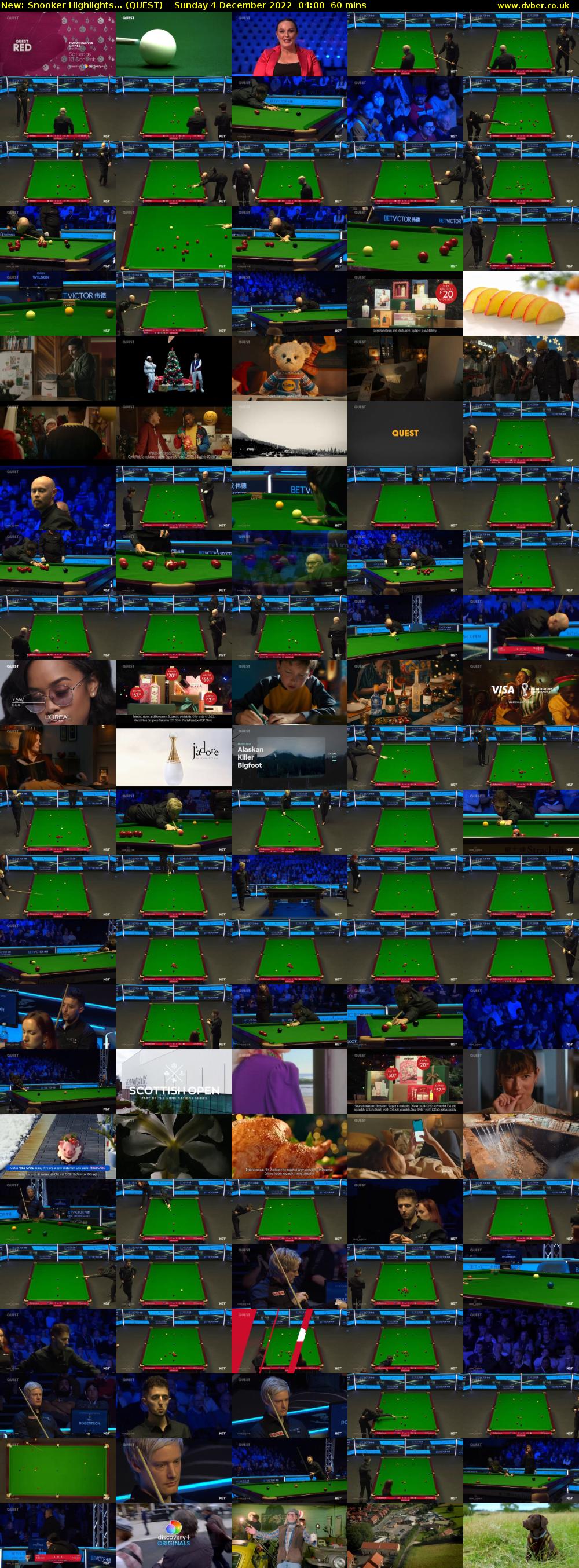 Snooker Highlights... (QUEST) Sunday 4 December 2022 04:00 - 05:00