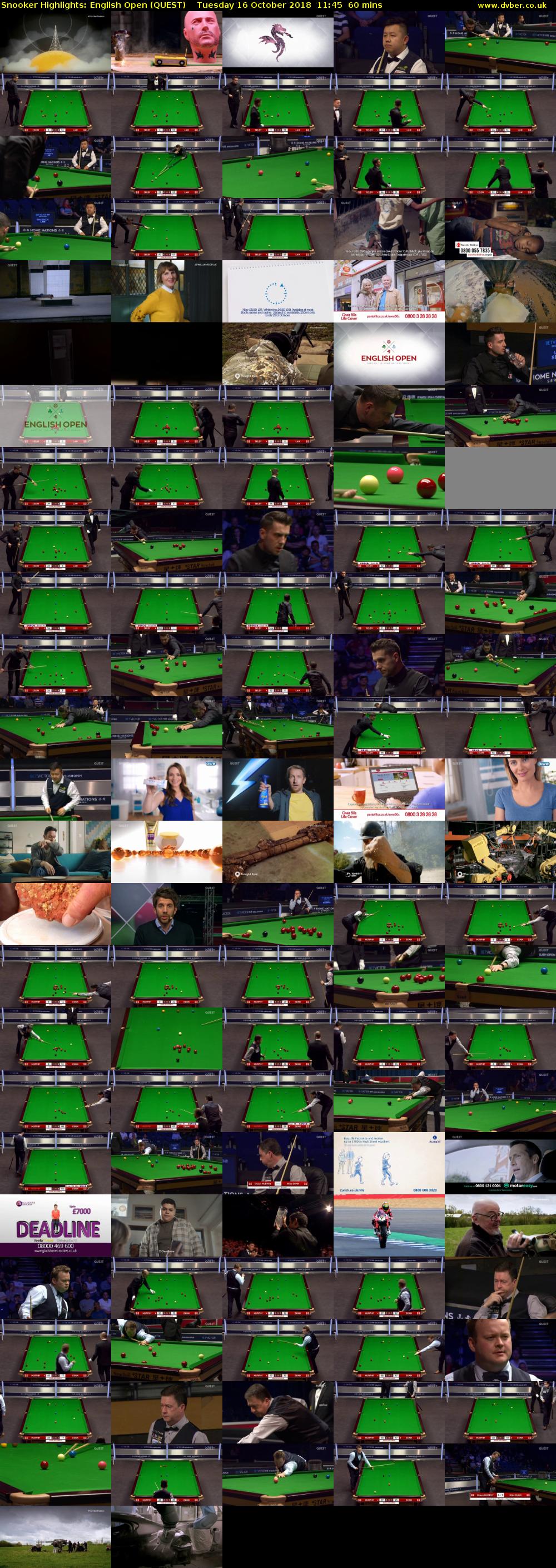 Snooker Highlights: English Open (QUEST) Tuesday 16 October 2018 11:45 - 12:45