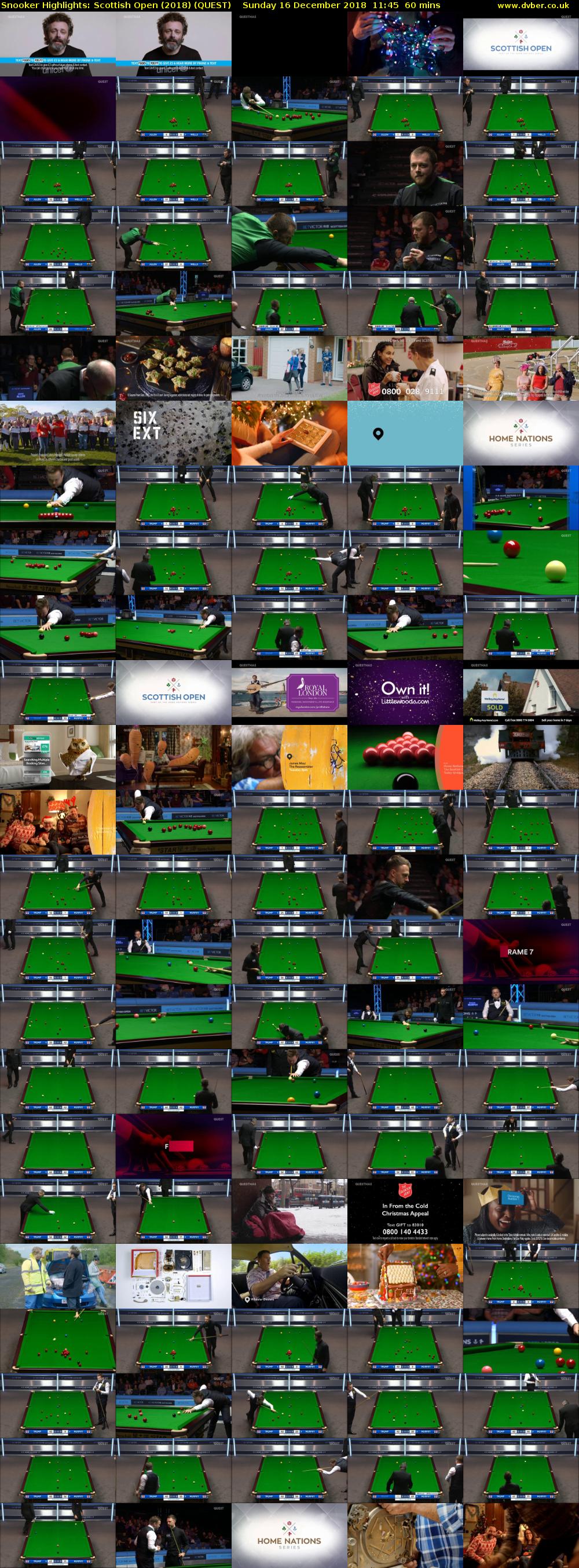 Snooker Highlights: Scottish Open (2018) (QUEST) Sunday 16 December 2018 11:45 - 12:45