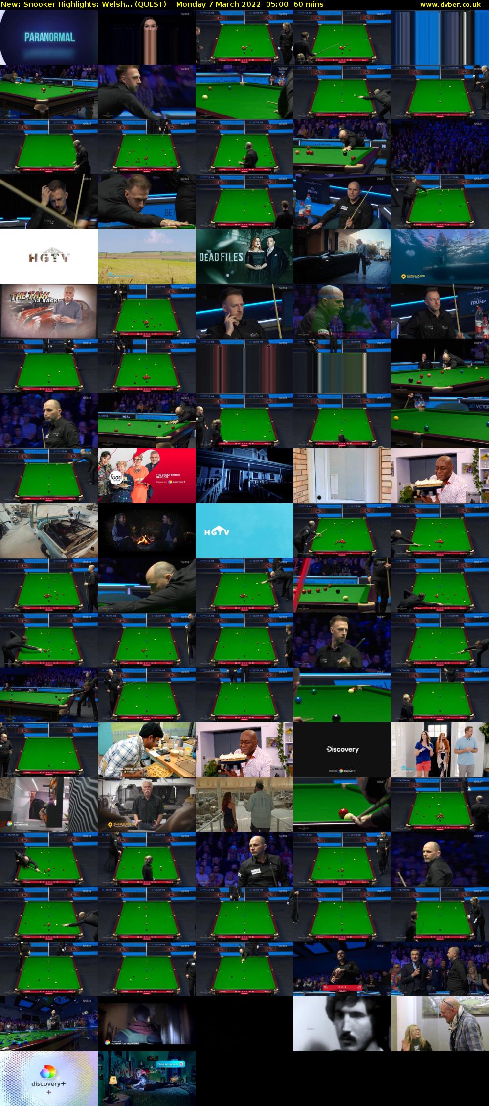 Snooker Highlights: Welsh... (QUEST) Monday 7 March 2022 05:00 - 06:00