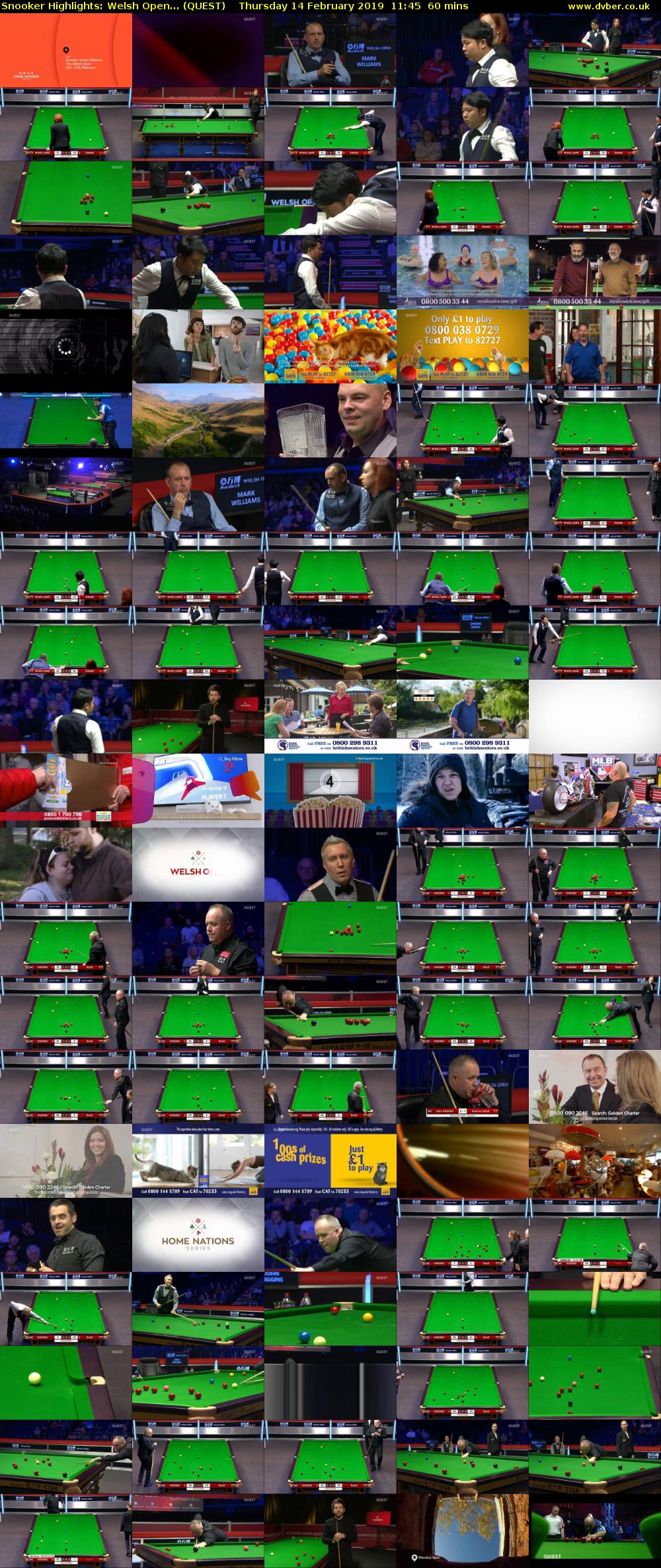 Snooker Highlights: Welsh Open... (QUEST) Thursday 14 February 2019 11:45 - 12:45