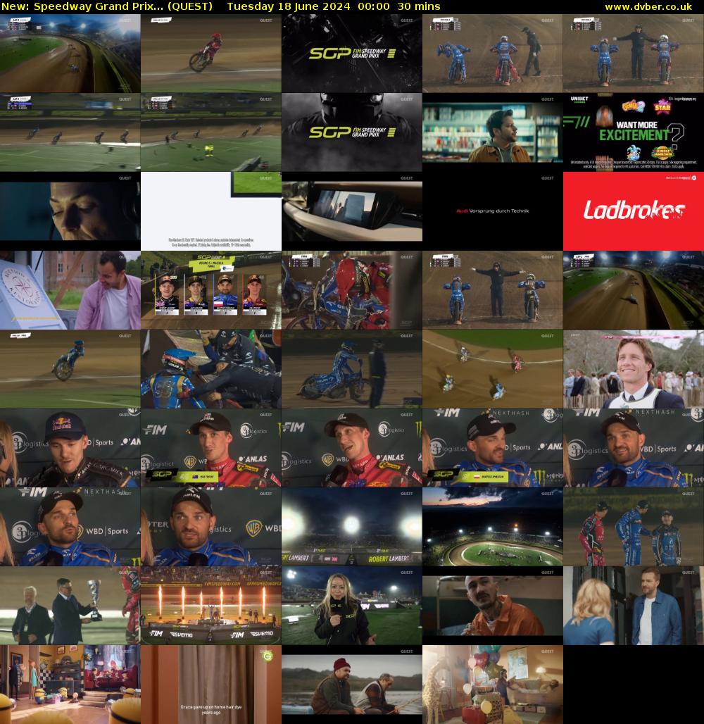 Speedway Grand Prix... (QUEST) Tuesday 18 June 2024 00:00 - 00:30