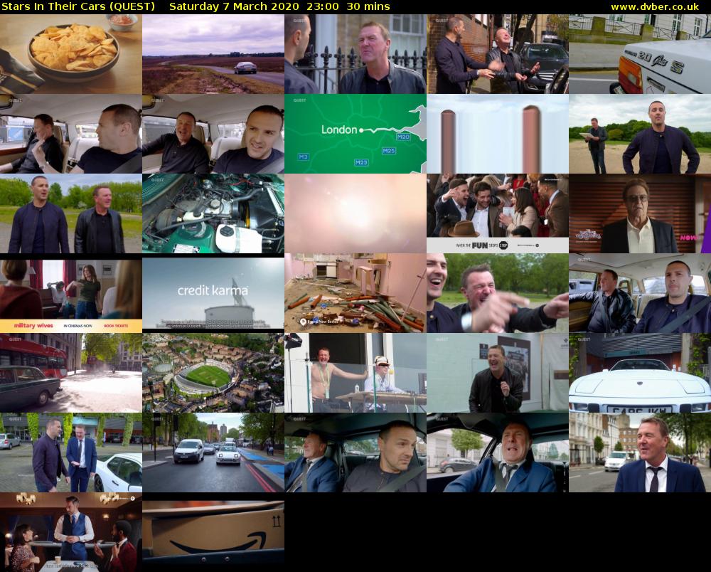 Stars In Their Cars (QUEST) Saturday 7 March 2020 23:00 - 23:30