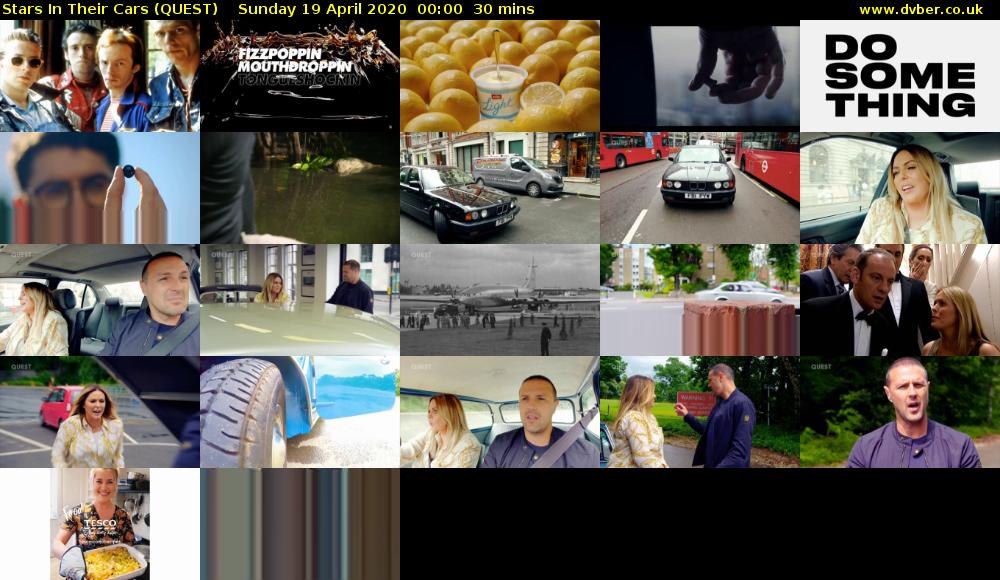 Stars In Their Cars (QUEST) Sunday 19 April 2020 00:00 - 00:30