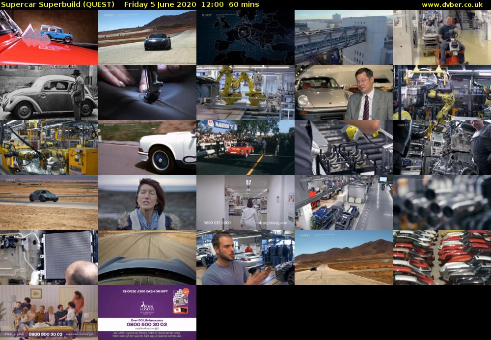 Supercar Superbuild (QUEST) Friday 5 June 2020 12:00 - 13:00