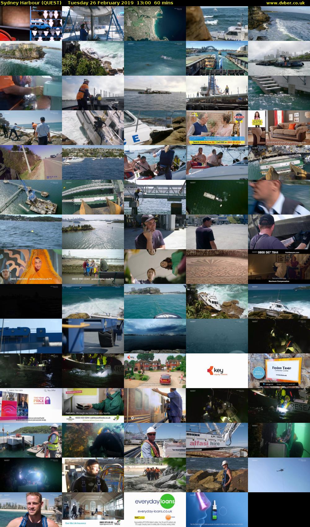 Sydney Harbour (QUEST) Tuesday 26 February 2019 13:00 - 14:00