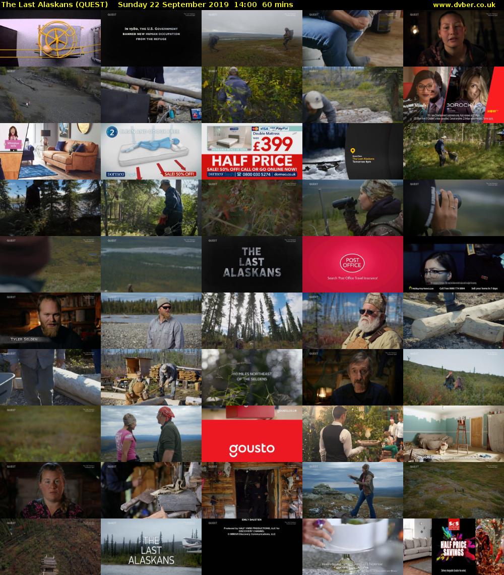 The Last Alaskans (QUEST) Sunday 22 September 2019 14:00 - 15:00