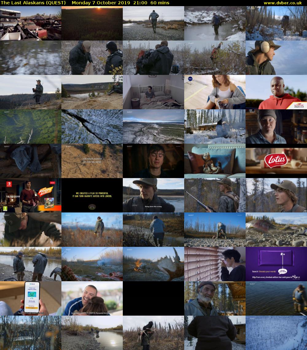 The Last Alaskans (QUEST) Monday 7 October 2019 21:00 - 22:00