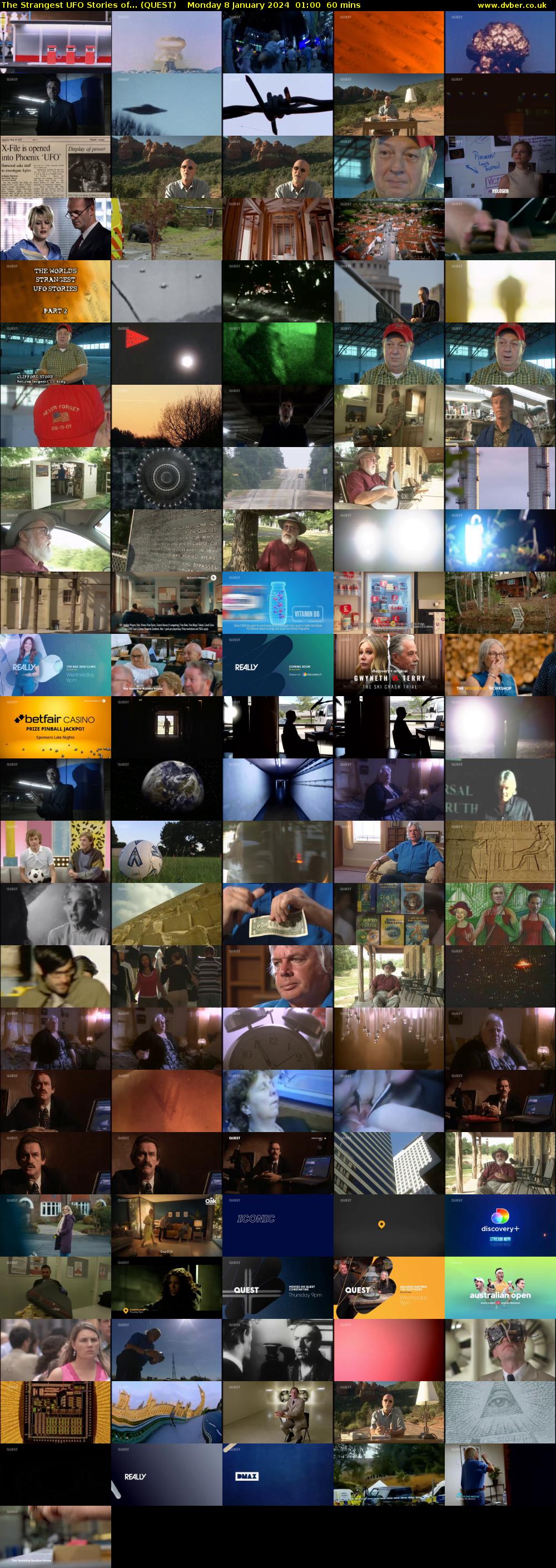 The Strangest UFO Stories of... (QUEST) Monday 8 January 2024 01:00 - 02:00