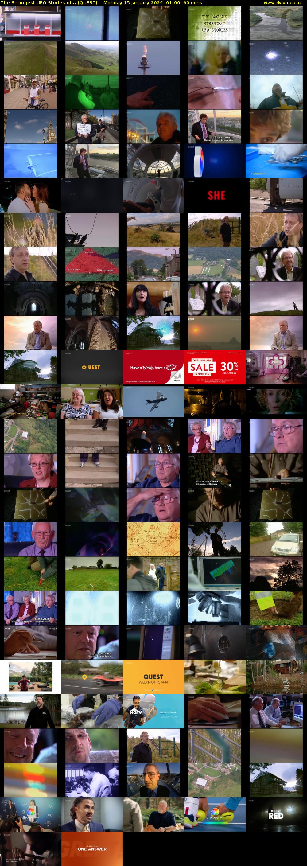 The Strangest UFO Stories of... (QUEST) Monday 15 January 2024 01:00 - 02:00