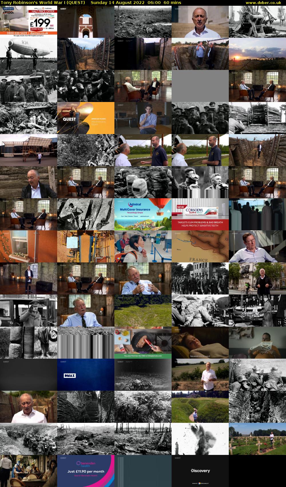 Tony Robinson's World War I (QUEST) Sunday 14 August 2022 06:00 - 07:00