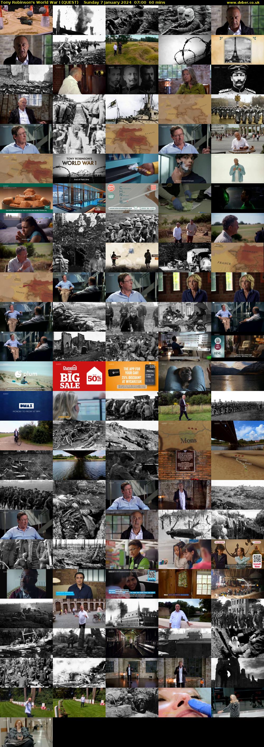 Tony Robinson's World War I (QUEST) Sunday 7 January 2024 07:00 - 08:00