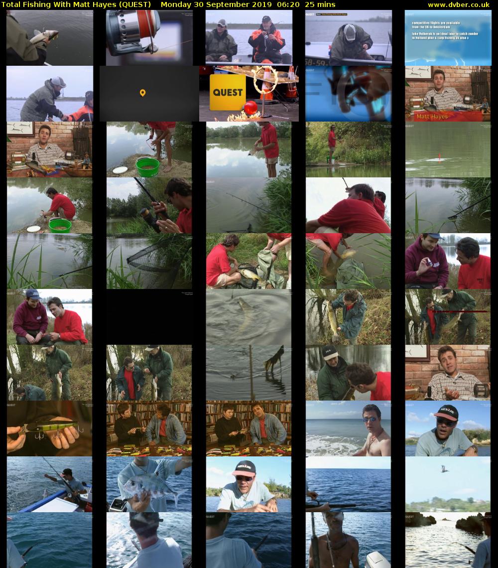 Total Fishing With Matt Hayes (QUEST) Monday 30 September 2019 06:20 - 06:45